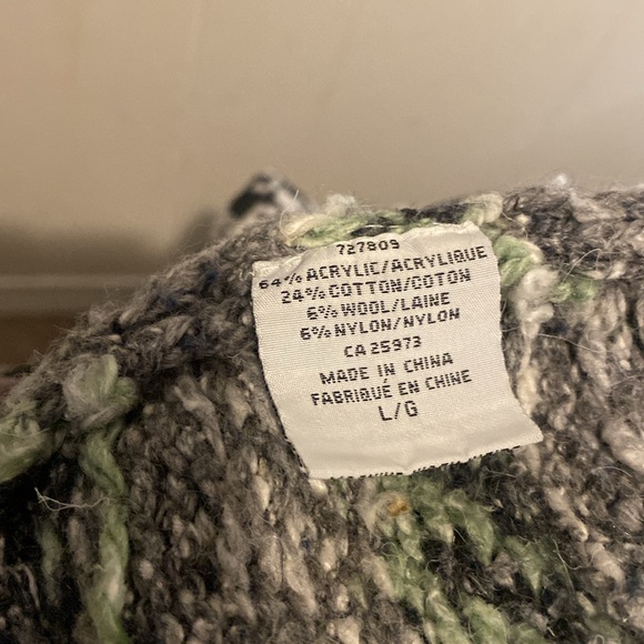 1980’s One on One vintage green grey and white wool blend cardigan - Picture 9 of 10